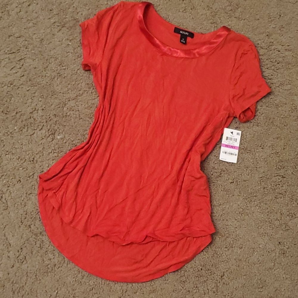 New Satin trimmed red t-shirt